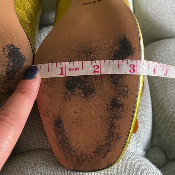 Jonak Story Yellow Metallic Block Heels - Picture 15 of 16